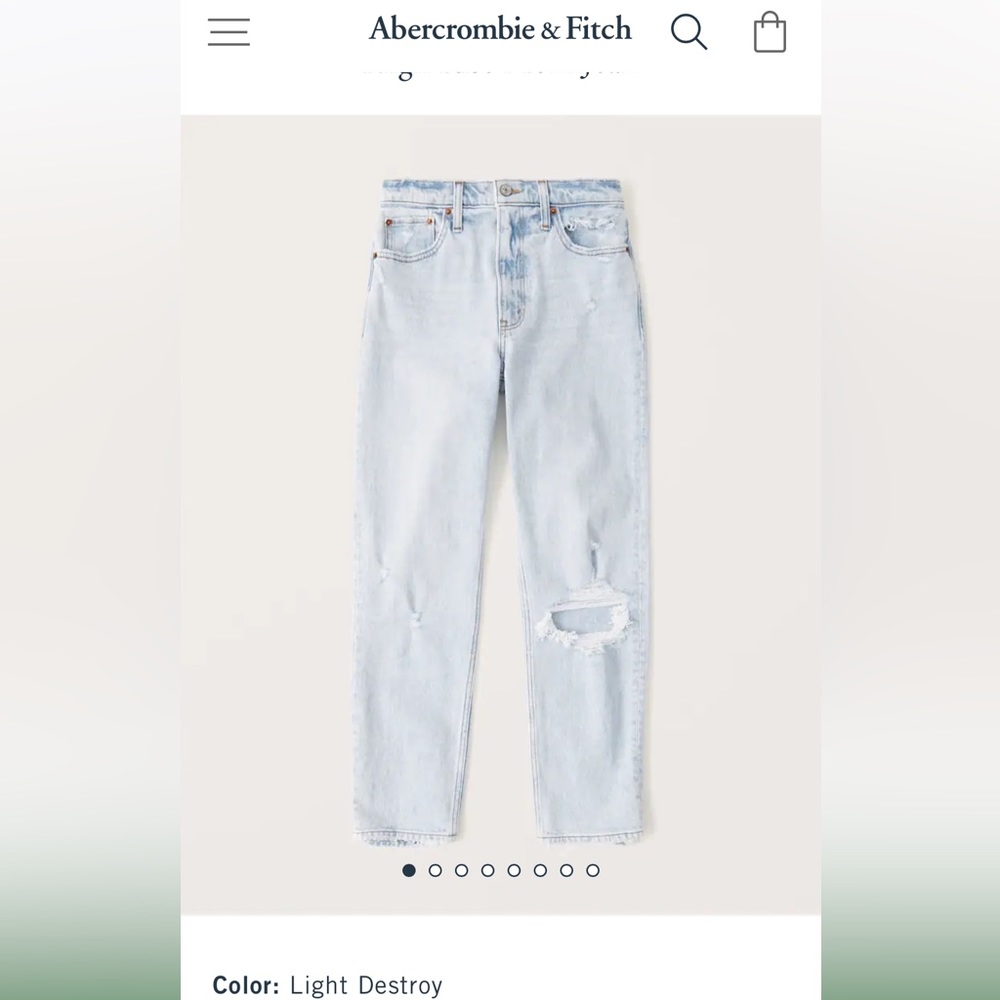 Abercrombie and Fitch - High rise mom jeans in a light indigo was